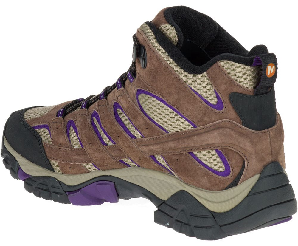 Merrell Boots Brown - Moab 2 Mid Ventilator Wide Width - Womens 93ERUCADK